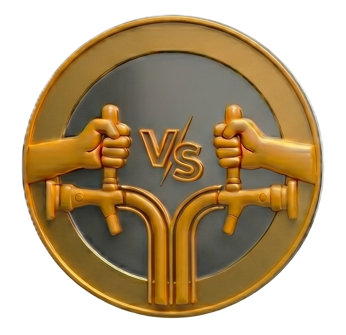 Gouden medaille met twee tappers in een head-to-head duel