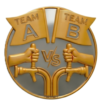 Gouden medaille met team A tegen team B